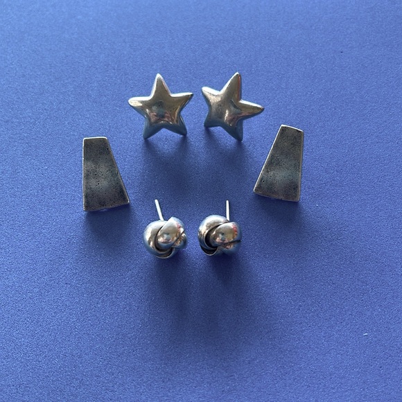 3 sets of silver earrings 🌺 - Picture 1 of 3